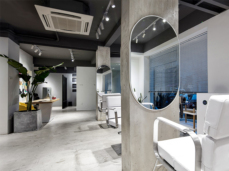 杭州名匠現代工業風理發店裝修設