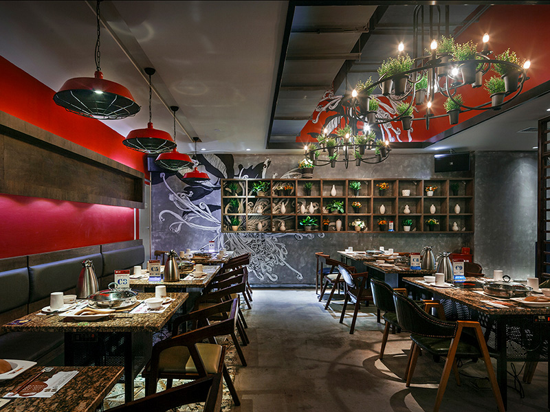 黃記煌工業風火鍋店裝修設計效果