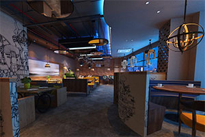 850平工業(yè)風魚餐廳裝修設計全景案例